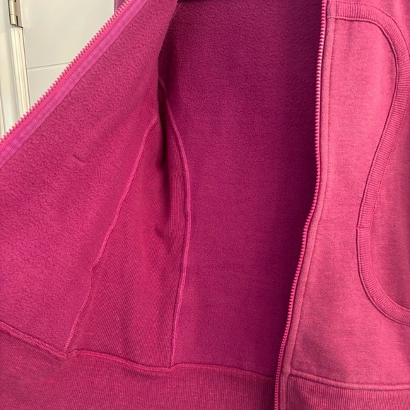 Lululemon Scuba Full Zip Hoodie Jacket Fuchsia Pink Size 6 Thumbholes - Picture 16 of 16